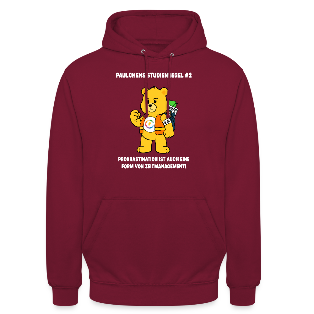 Unisex Hoodie – Paulchens Studienregel #2: Wasser lernt, dann Weinvorbereitung prüfen!