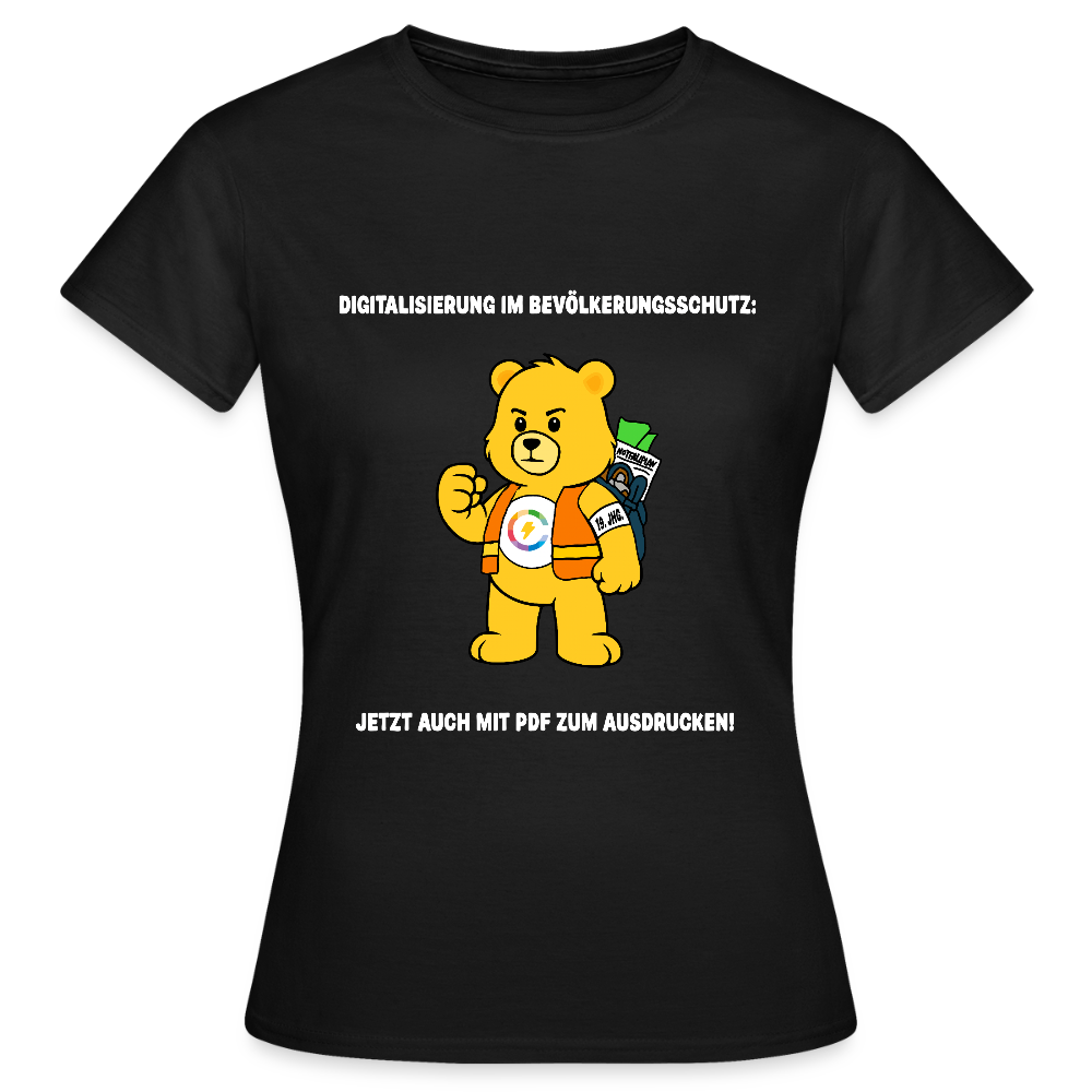 Paulchens Digitalisierungs-Shirt – „Digitalisierung im Bevölkerungsschutz: Jetzt auch mit PDF zum Ausdrucken!“ (Women’s Fit)