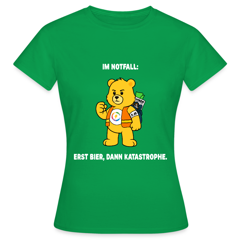 Paulchens Notfall-Shirt – „Im Notfall: Erst Bier, dann Katastrophe.“ (Women’s Fit)