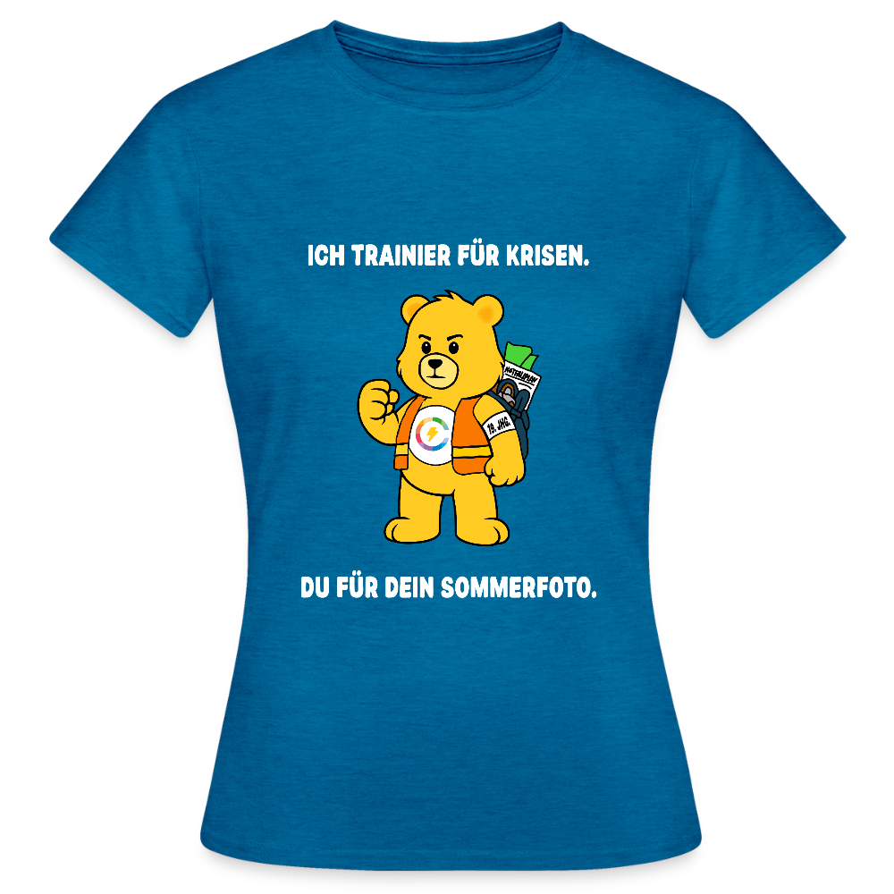 Paulchens Krisen-Shirt – „Ich trainier für Krisen. Du für dein Sommerfoto.“ (Women’s Fit)