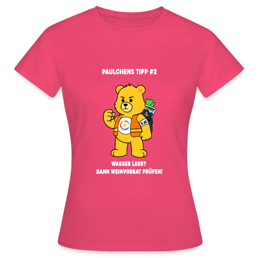 Paulchens Studien-Shirt – Tipp #2: „Wasser leer? Dann Weinvorrat prüfen!“ (Women’s Fit)