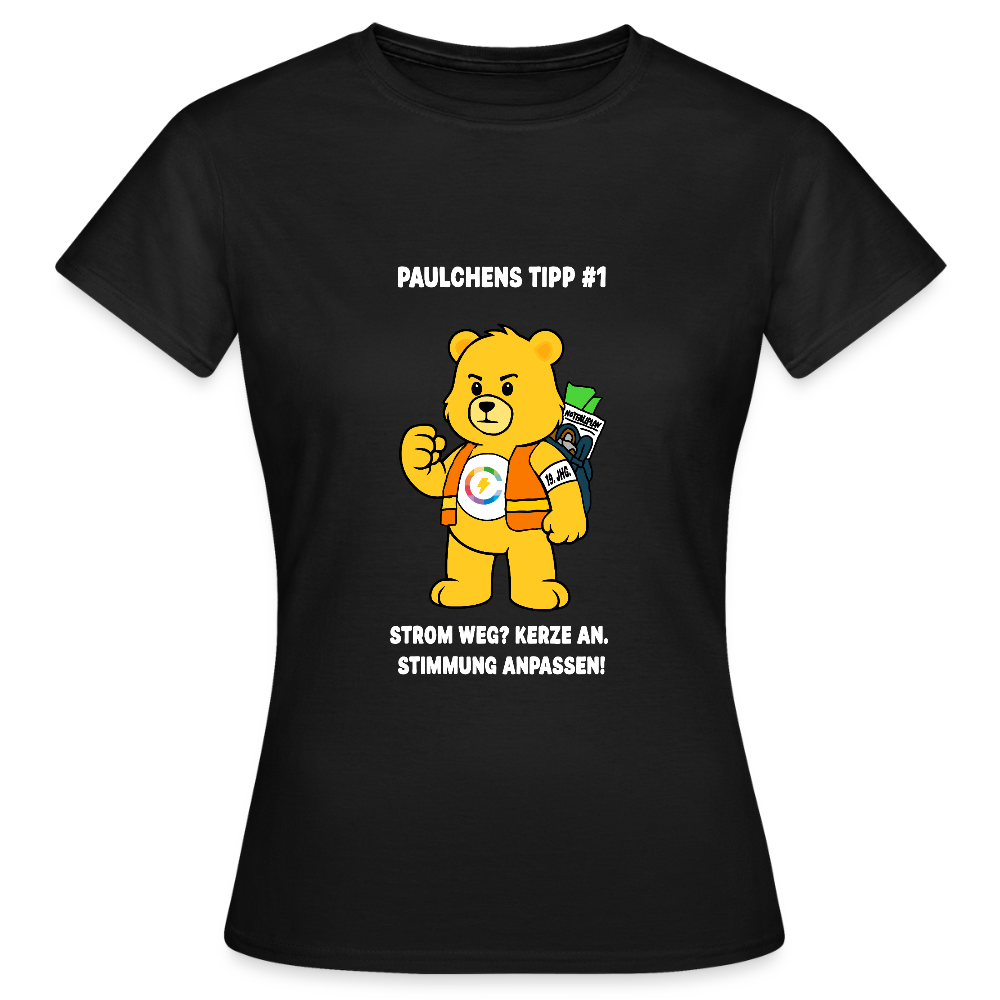 Paulchens Studien-Shirt – Tipp #1: „Strom weg? Kerze an. Stimmung anpassen!“ (Women’s Fit)